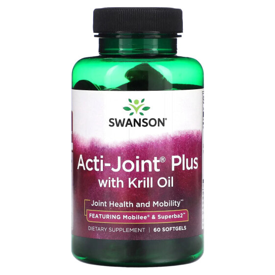 Витамины и БАДы для суставов Swanson Acti-Joint Plus с криль маслом, 60 капсул