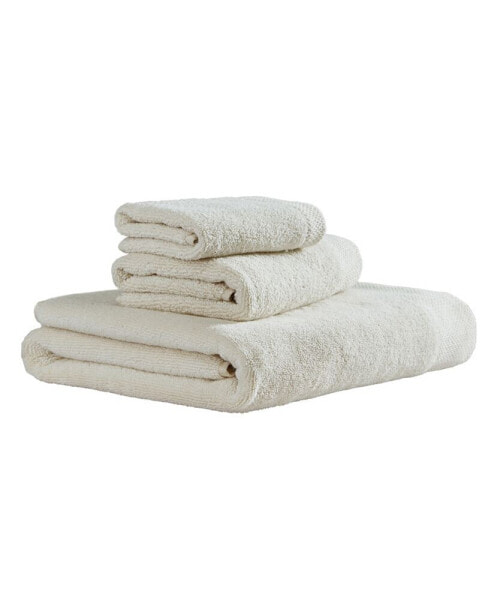 Entwine Solid Cotton Terry 3-Piece Towel Set