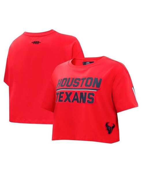 Women's Red Houston Texans Alternate Cropped Boxy T-Shirt