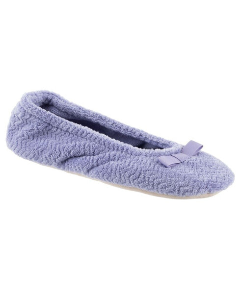 Women's Chevron Micro Terry Ballerina Slipper