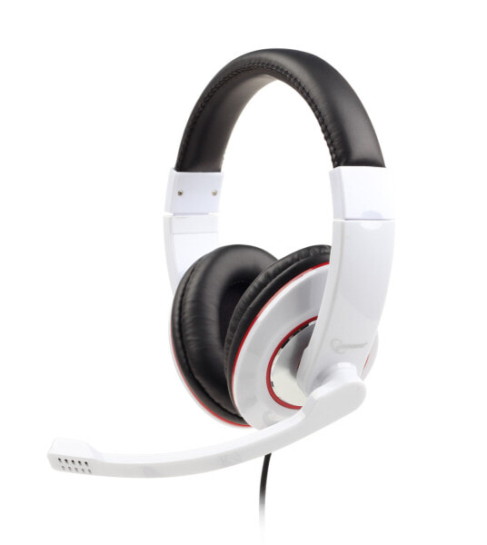 Gembird MHS-001-GW - Kopfhörer - Kopfband - Anrufe & Musik - Weiß - 1,8 m - Verkabelt