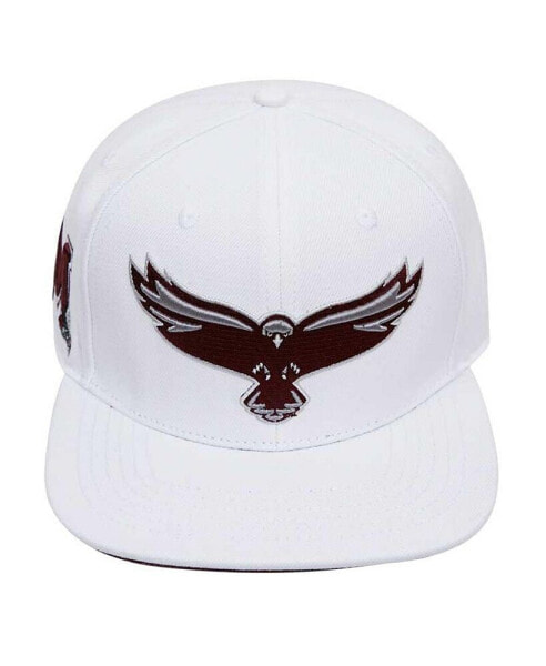 Men's White Maryland Eastern Shore Hawks Mascot Evergreen Wool Snapback Hat