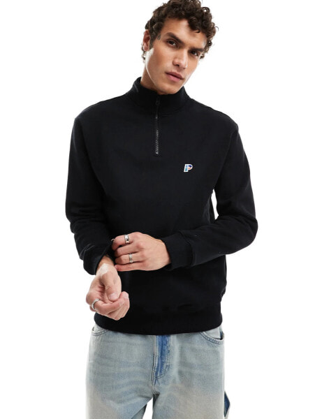 Parlez pantego quarter zip shirt in black