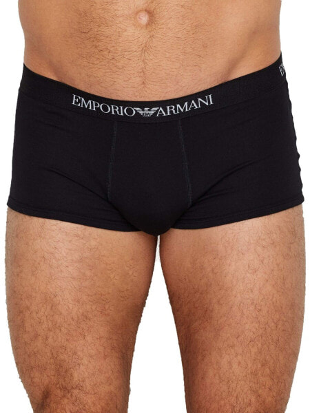 Emporio Armani 294059 Men's 3-Pack Cotton Trunks, Black, Medium
