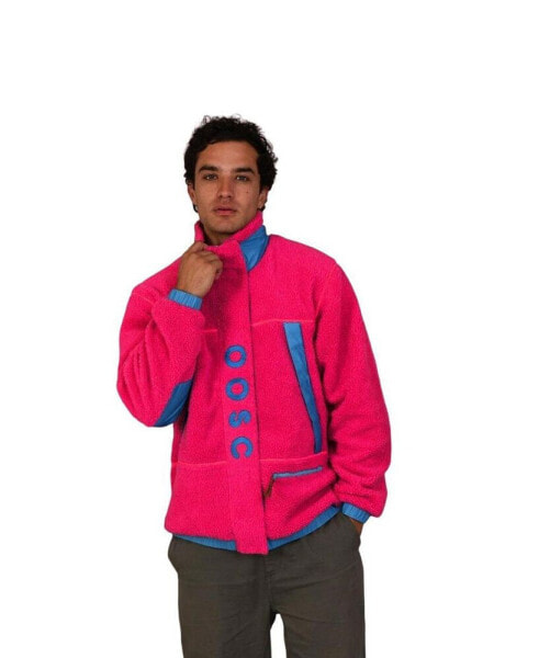 Мужская куртка OOSC из меха Sherpa розового/синего цвета