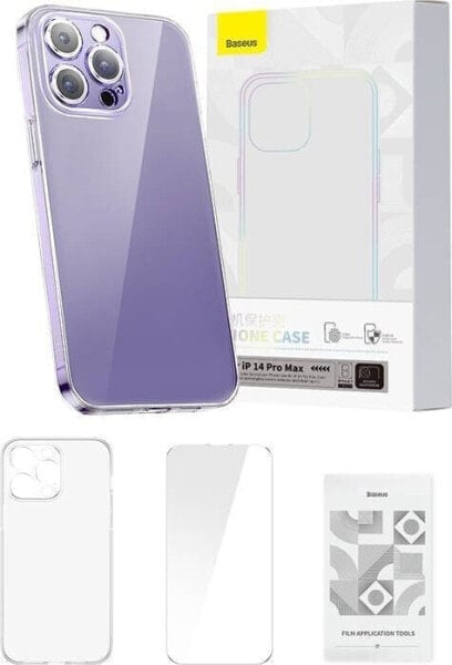 Baseus Etui ochronne Baseus Crystal Clear 14 Pro Max (transparentne) + szkło hartowane + zestaw czyszczący