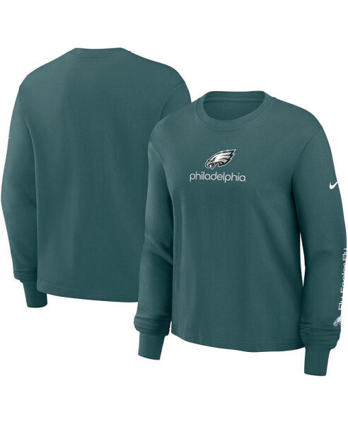 Women's Midnight Green Philadelphia Eagles Boxy Long Sleeve T-Shirt