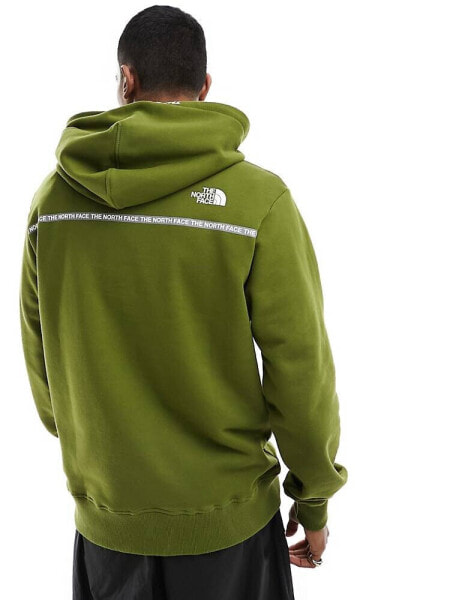 The North Face Zumu tape logo hoodie in olive