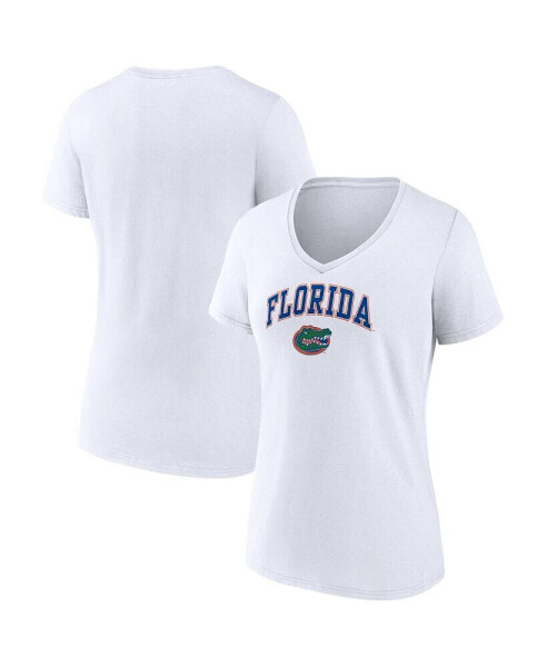Women's White Florida Gators Evergreen Campus V-Neck T-shirt