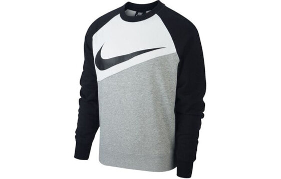 Nike 胸前大Logo圆领拼色长袖套头卫衣 男款 黑色 / Толстовка Nike Logo CV9152-063