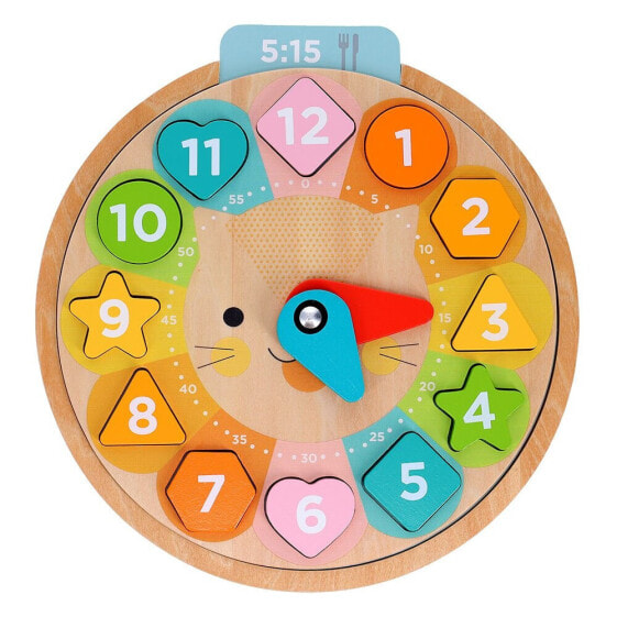 PETIT COLLAGE Multi-Language + Counting + Colors Wooden Learning Clock