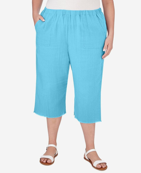 Plus Size Summer Breeze Double Gauze Capri Pants