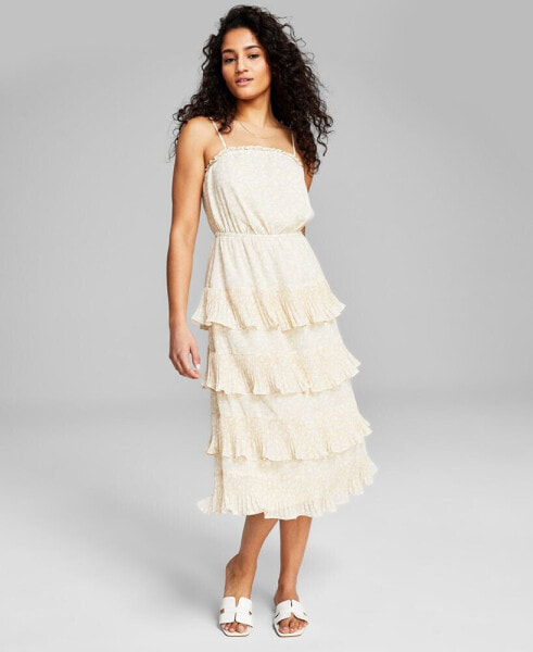 Women's Tiered Sleeveless Midi Dress, Created for Macy's