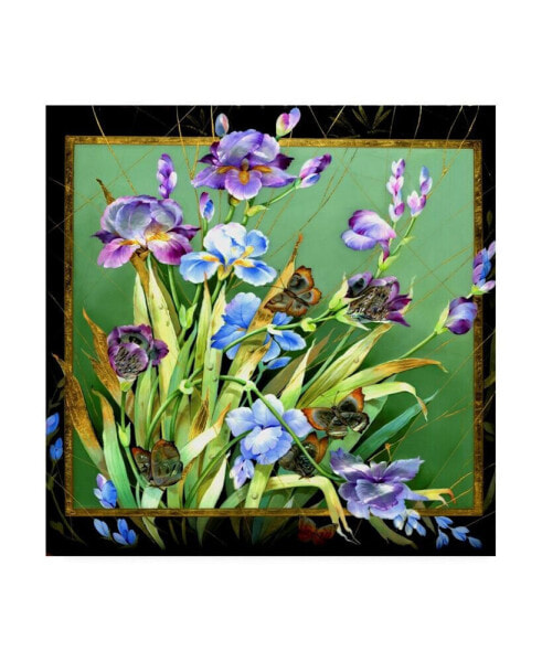 Tania Fedorova Mid-Century Floral Blue Canvas Art - 15.5" x 21"