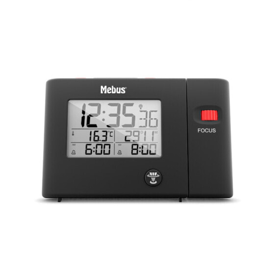 Mebus 25795 - Digital alarm clock - Rectangle - Black - 12/24h - F - °C - Time