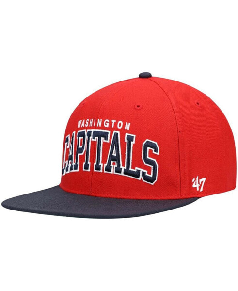 Бейсболка с напулом красная '47 Brand Washington Capitals Captain Snapback Hat