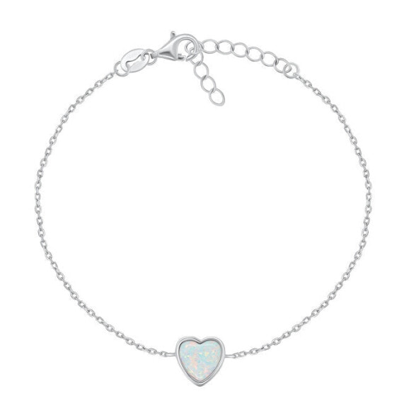 Minimalist silver bracelet Heart BRC123W