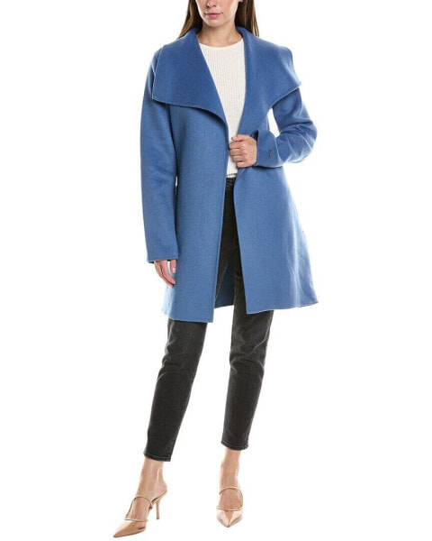 Tahari Ella Wool-Blend Overcoat Women's Blue M