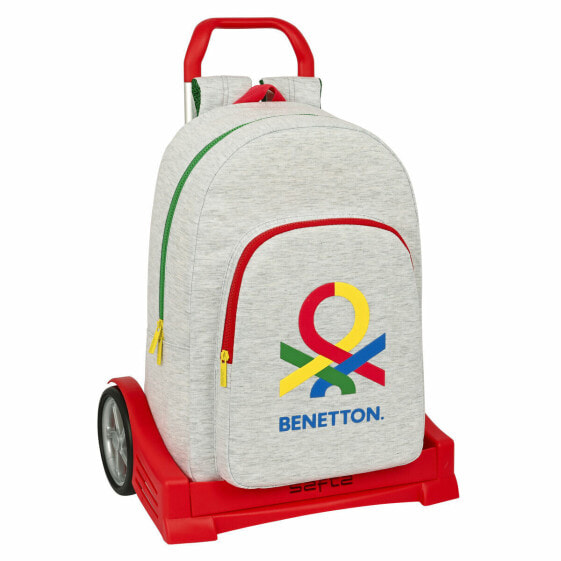 Школьный рюкзак с колесиками Safta Benneton Серый 30 x 14 x 46 cm