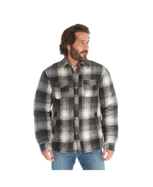 Men's Clothing Heavy Quilted Plaid Shirt Jacket