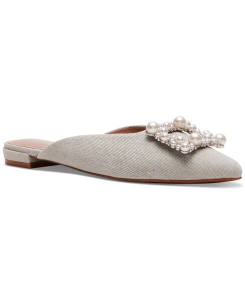 Ditzy Embellished Pointed-Toe Flat Mules