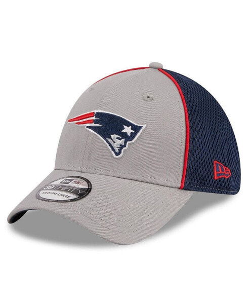 Men's Gray New England Patriots Pipe 39THIRTY Flex Hat