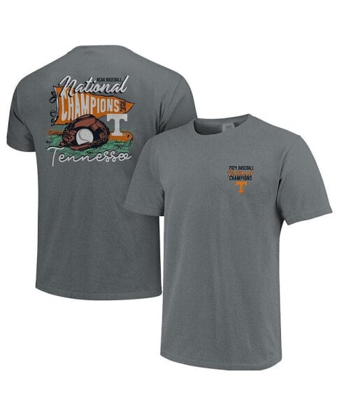 Big Boys and Girls Gray Tennessee Volunteers 2024 NCAA Men's Baseball College World Series Champions Comfort Colors Pennant T-Shirt