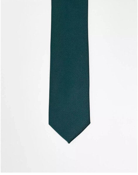 ASOS DESIGN tie in dark green