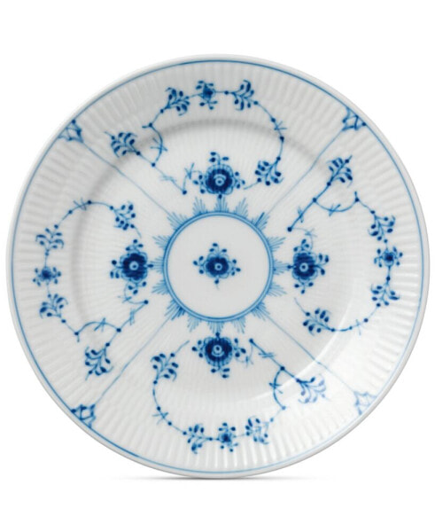 Blue Fluted Plain Dessert Plate