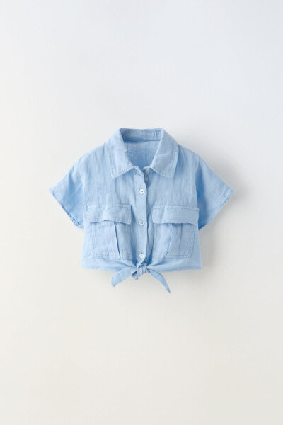 Cropped linen shirt