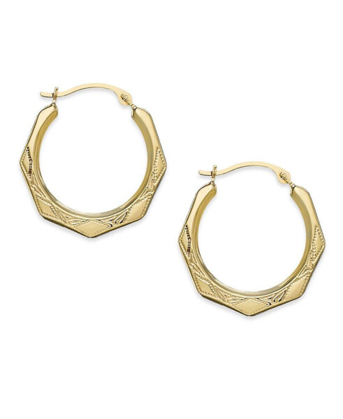 Серьги Macy's hexagon Hoop  in 10k Gold