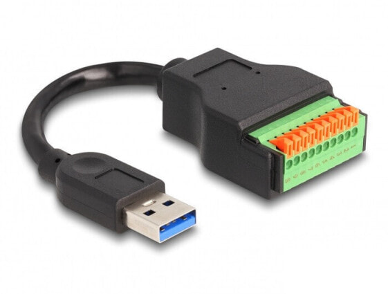 Delock 66240 - 0.15 m - USB A - USB 3.2 Gen 1 (3.1 Gen 1) - 5000 Mbit/s - Black - Green