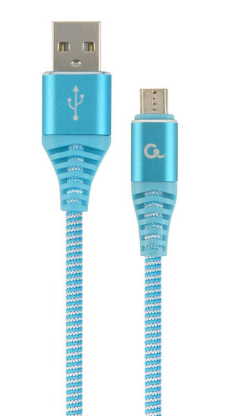 Разъем USB 2.0 Gembird CC-USB2B-AMMBM-2M-VW - 2 м - Micro-USB B - USB A - 480 Мбит / с - Синий - Белый