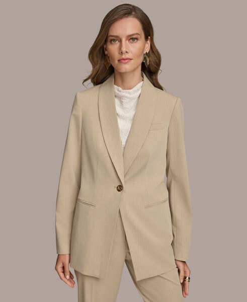 Donna Karan Women's Pinstripe One-Button Blazer