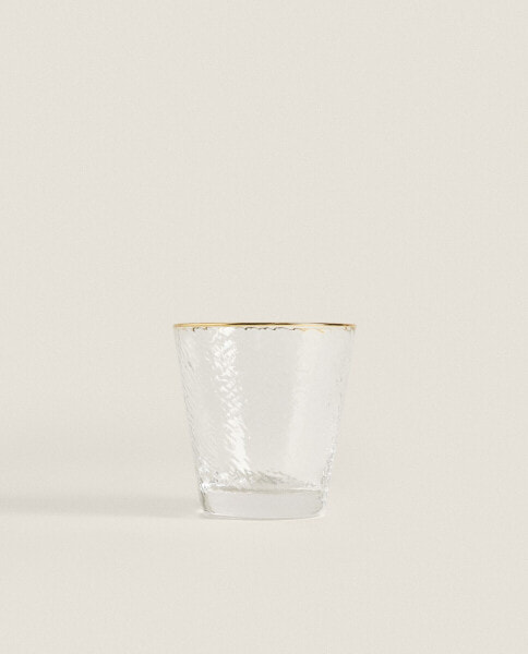 Borosilicate glass tumbler with gold rim