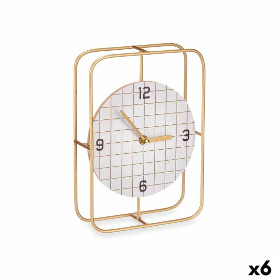 Настольные часы В клетку Чёрный Металл Деревянный MDF 18,5 x 25,5 x 6 cm (6 штук) Gift Decor