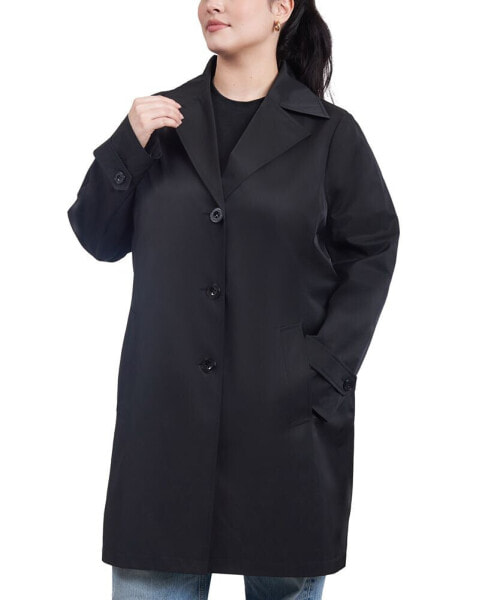 Women's Plus Size Single-Breasted Reefer Trench Coat, Created for Macy's