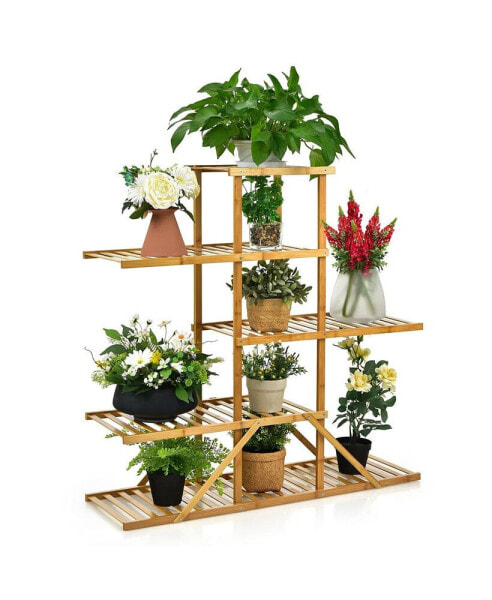 Bamboo Plant Stand 5 tier 10 Potted Plant Shelf Display Holder
