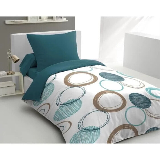 HOME LINGE PASSION Audace Bettwscheset Bettdecke 140 x 200 cm + 2 Kissenbezge 63 x 63 cm Entenblau