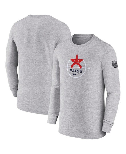 Men's Heather Gray Paris Saint-Germain Knockout Long Sleeve T-shirt