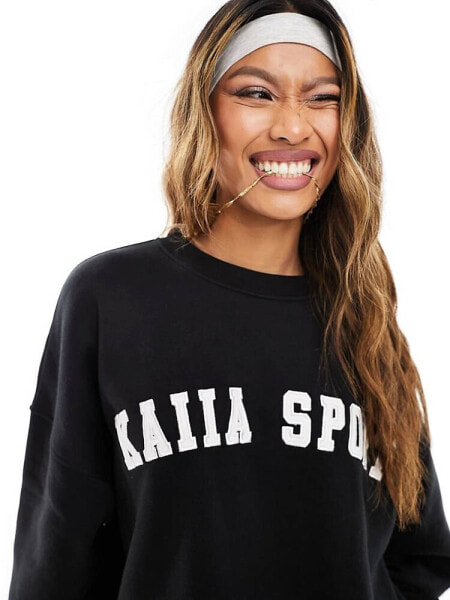 Kaiia motif sweatshirt co-ord in black