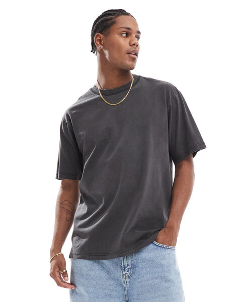 ONLY & SONS relaxed fit t-shirt in washed black