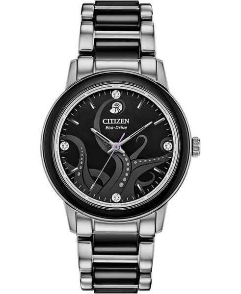 Ursula Diamond-Accent Stainless Steel & Black Ceramic Bracelet Watch 36mm