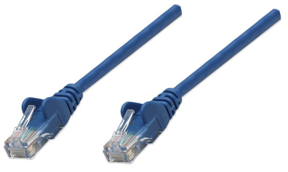 Intellinet Network Patch Cable - Cat6 - 7.5m - Blue - CCA - U/UTP - PVC - RJ45 - Gold Plated Contacts - Snagless - Booted - Lifetime Warranty - Polybag - 7.5 m - Cat6 - U/UTP (UTP) - RJ-45 - RJ-45