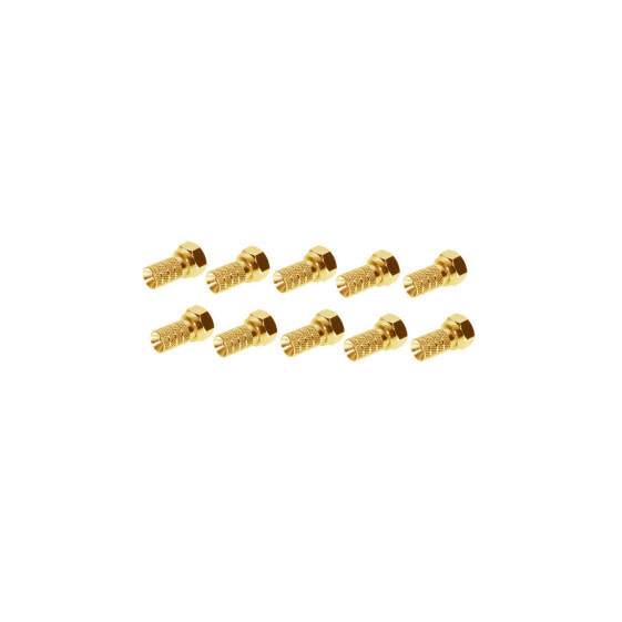 ShiverPeaks BS85002-10AG - F-type - F - Male - 4 mm - Gold - Gold