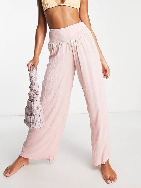 Vero Moda beach trouser in pink