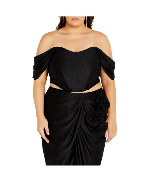 Plus Size Fleur Off Shoulder Fitted Corset