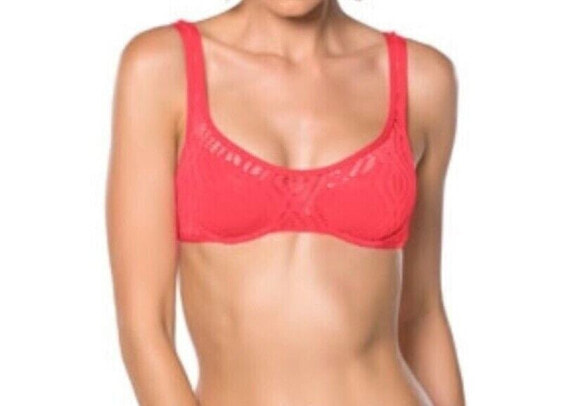 BECCA Women Swimwear Solid Pink Adjustable Strap Underwire Bikini Top Size S
