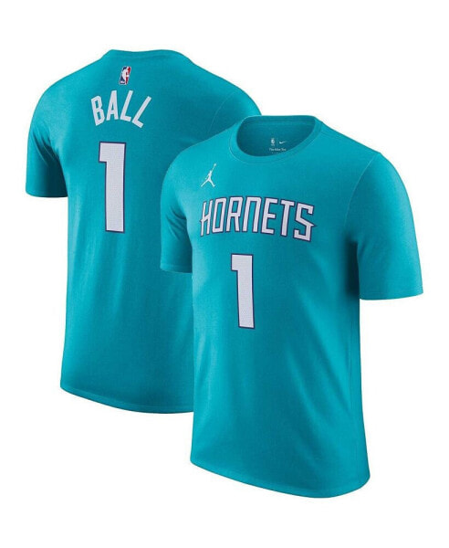 Men's LaMelo Ball Teal Charlotte Hornets Icon 2022/23 Name and Number T-shirt