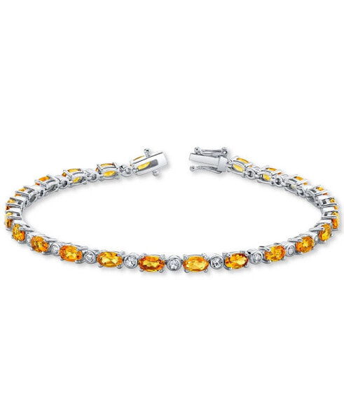 Citrine (5-3/4 ct. t.w.) & White Topaz (7/8 ct. t.w.) Tennis Bracelet in Sterling Silver